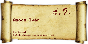 Agocs Iván névjegykártya