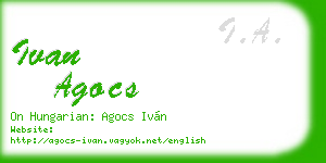 ivan agocs business card