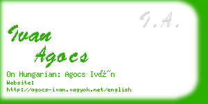 ivan agocs business card